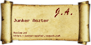 Junker Aszter névjegykártya